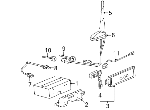 2005 Hummer H2 Antenna,Mobile Telephone Diagram for 15206650