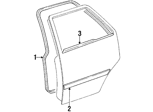 1986 Chevy Nova SEALING STRIP, Rear Side Door Window Glass Run (Outer & Inner) Diagram for 94841407