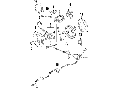 2004 Oldsmobile Silhouette Harness Assembly, Rear Wheel Speed Sensor Wiring *Markprnt1 Diagram for 10300460