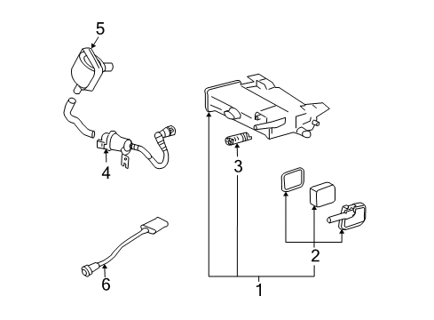 2004 Cadillac CTS Resonator, Evap Emission Canister Purge Hose Diagram for 24461168