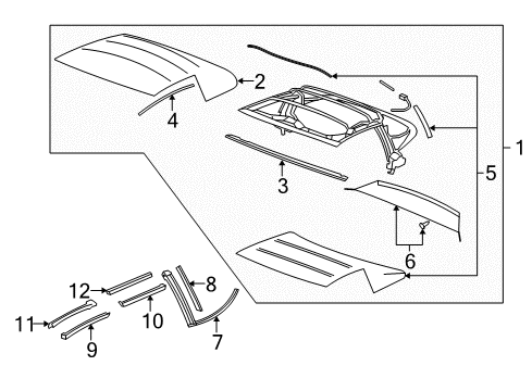 2013 Chevy Corvette Cover Asm,Folding Top *Blue Diagram for 19260646