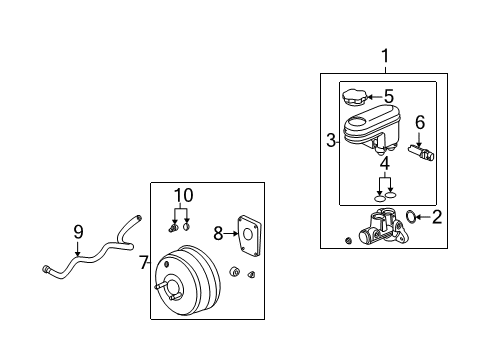 2002 Saturn Vue Cylinder Asm,Brake Master Diagram for 15892507