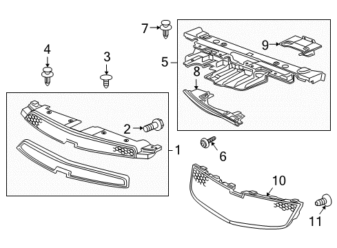 2012 Chevy Cruze Grille & Components Diagram