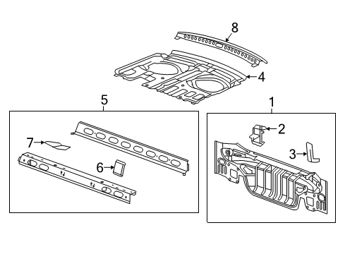 2023 Chevy Malibu Bracket, Rear End Panel Diagram for 23127195