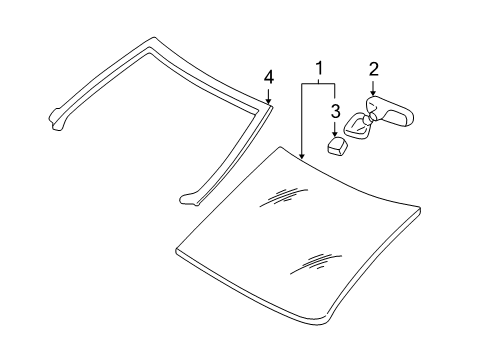 2002 Chevy Venture Windshield Glass, Reveal Moldings Diagram