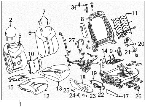 2014 Chevy SS Cover Assembly, Front Seat Cushion Outer Finish *Black Diagram for 92507581