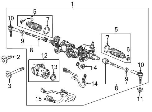 2019 Chevy Silverado 1500 Steering Column & Wheel, Steering Gear & Linkage Diagram 5 - Thumbnail