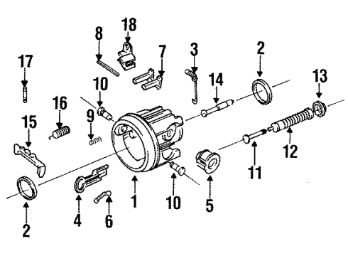 1998 Oldsmobile Regency Steering Column, Steering Wheel Diagram 3 - Thumbnail