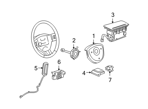 2008 Chevy Uplander Airbag,Steering Wheel Diagram for 25946585