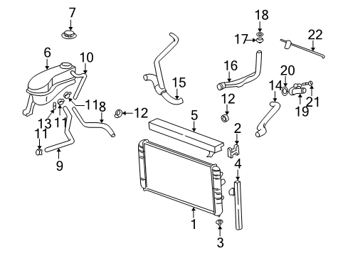 2001 Oldsmobile Alero Radiator Outlet Hose (Lower) Diagram for 22645555