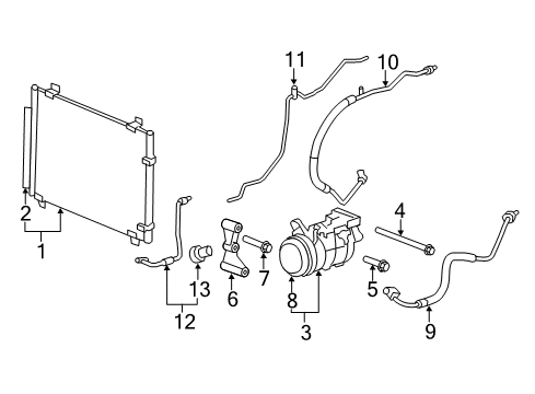 2008 Cadillac CTS A/C Condenser, Compressor & Lines Diagram