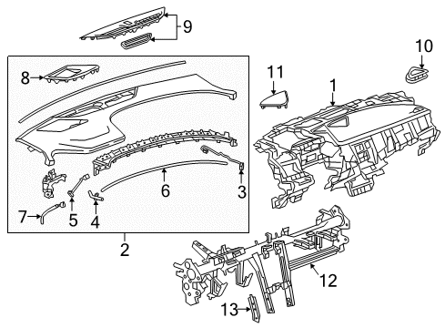 2017 Buick LaCrosse Cluster & Switches, Instrument Panel Diagram 1 - Thumbnail