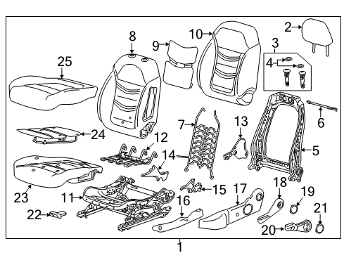 2016 Chevy Volt Cover Assembly, F/Seat Cush *Ash Grey R Diagram for 84362413