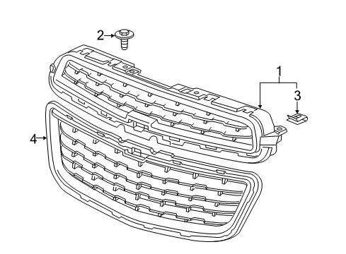 2015 Chevy Trax Grille & Components Diagram