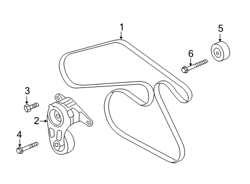 2012 Chevy Impala Belts & Pulleys, Maintenance Diagram