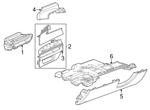 2023 Cadillac LYRIQ APPLIQUE ASM-I/P LWR TR PLT *SILVER V Diagram for 84919709