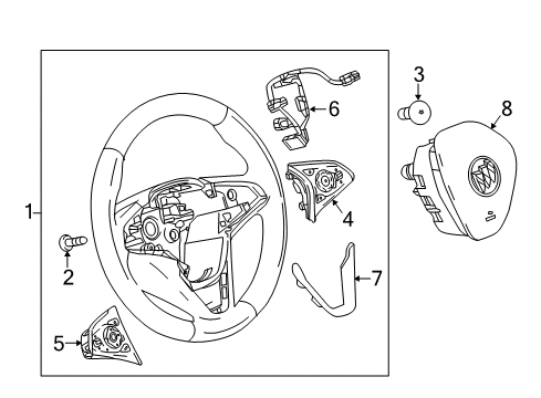 2016 Buick Envision Steering Wheel Assembly *Black Diagram for 84212219