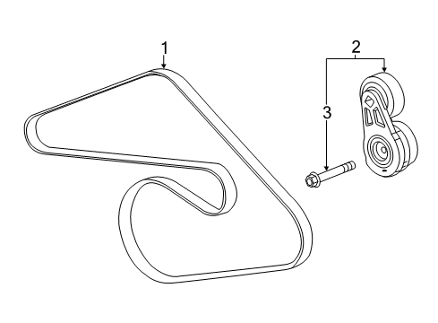 2018 Cadillac CTS Belts & Pulleys, Cooling Diagram 3 - Thumbnail