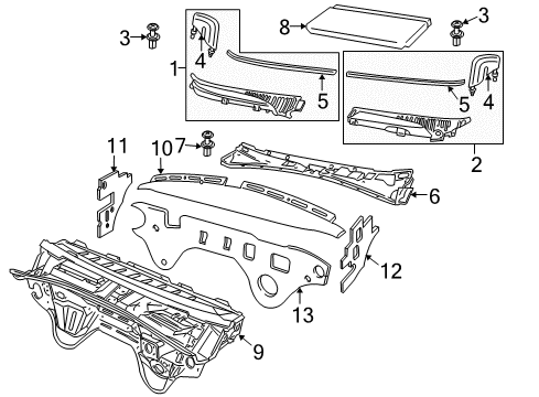 2005 Pontiac GTO Panel Assembly, Dash Diagram for 92209797