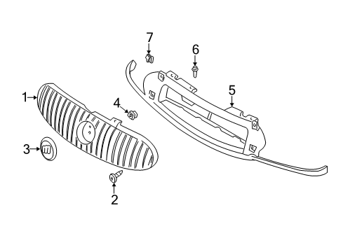 2006 Buick Rendezvous Grille & Components Diagram