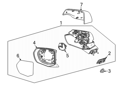 2023 GMC Yukon Outside Mirrors Diagram 1 - Thumbnail