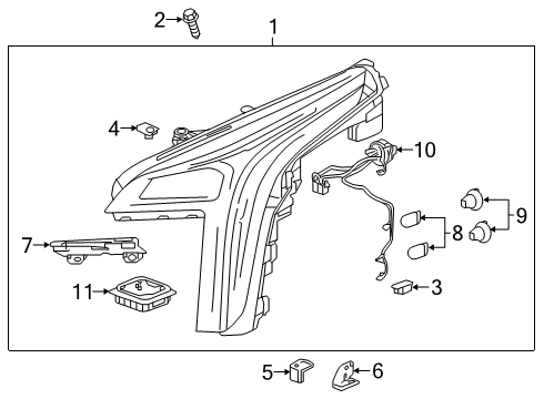 2022 Cadillac XT4 Headlamp Components Diagram 2 - Thumbnail