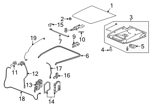 2003 Chevy SSR Cylinder,Lift Gate Lock Diagram for 88956700