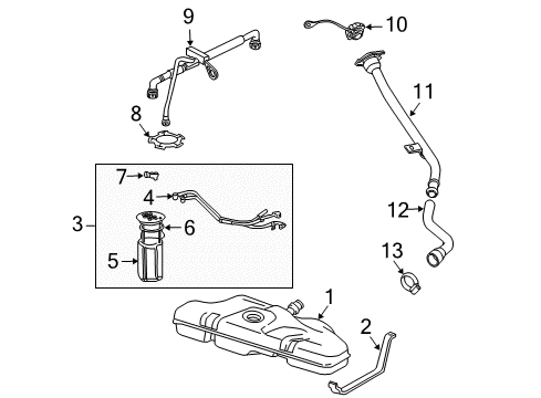 2000 Chevy Cavalier Fuel System Components Diagram 2 - Thumbnail