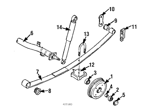 1986 Chevy Sprint Rear Drum Dust Cover Diagram for 91172230