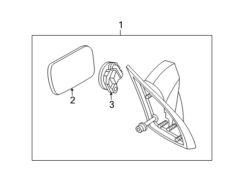 2003 Buick Rendezvous Mirror Assembly, Outside Rear View Diagram for 15213857