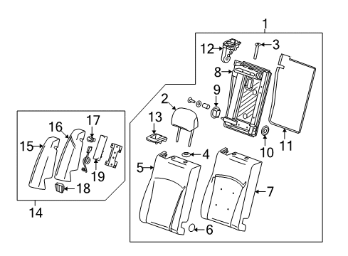 2016 Buick LaCrosse Bolster Assembly, Rear Seat Back *Black Diagram for 90802975