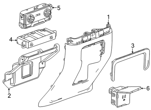 2022 Chevy Suburban Panel Assembly, F/Flr Cnsl Rr Tr *Grey Diagram for 84791117