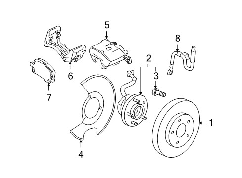 2009 Chevy Malibu Brake Components, Brakes Diagram 1 - Thumbnail