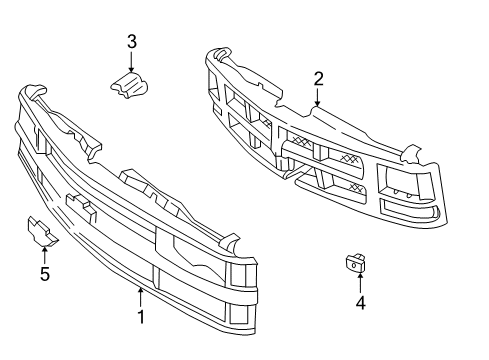 1998 Chevy K3500 Grille & Components Diagram