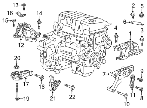 2021 Chevy Malibu Engine & Trans Mounting Diagram 2 - Thumbnail