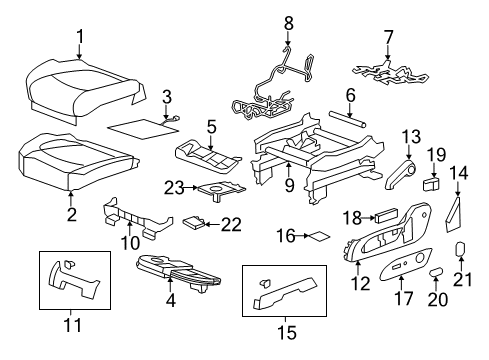 2011 GMC Acadia Front Seat Components Diagram 5 - Thumbnail