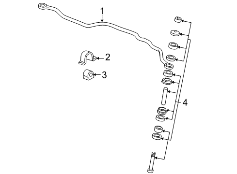 2003 Pontiac Grand Am Stabilizer Bar & Components - Front Diagram