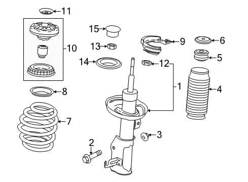 2015 Buick LaCrosse Front Suspension Strut Kit Diagram for 19210810