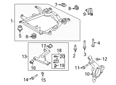 2008 Saturn Astra Knuckle Steering Diagram for 13156042