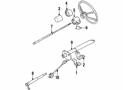 1992 GMC Yukon Steering Column & Wheel, Shroud, Switches & Levers Diagram 4 - Thumbnail