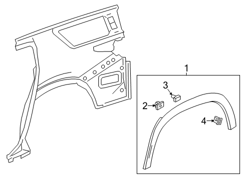 2021 Chevy Traverse Exterior Trim - Quarter Panel Diagram