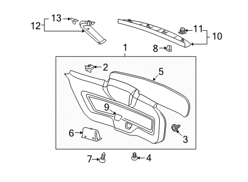 2009 Saturn Vue Interior Trim - Lift Gate Diagram 1 - Thumbnail