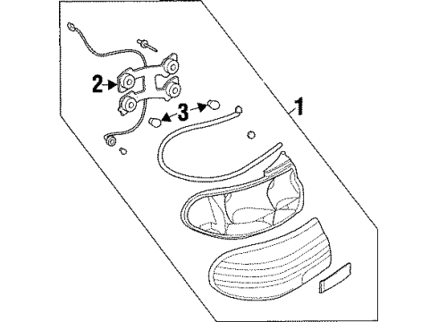 1999 Oldsmobile Cutlass Lamp Asm,Back Up & Tail Diagram for 19168623