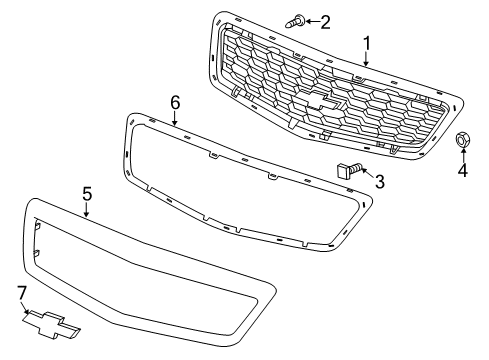 2012 Chevy Caprice Grille & Components Diagram