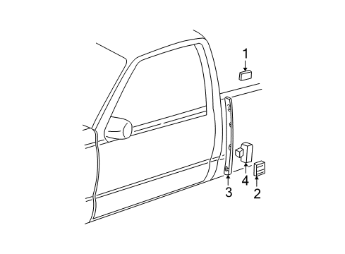 1996 GMC K1500 Exterior Trim - Cab Diagram 2 - Thumbnail