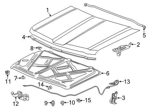 2019 Chevy Silverado 1500 Hood & Components, Body Diagram 2 - Thumbnail