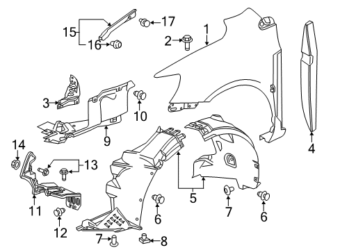 2019 Chevy Sonic Fender & Components Diagram