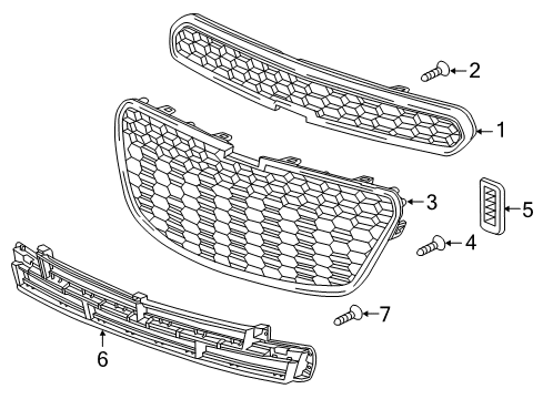 2013 Chevy Spark Grille & Components Diagram 1 - Thumbnail