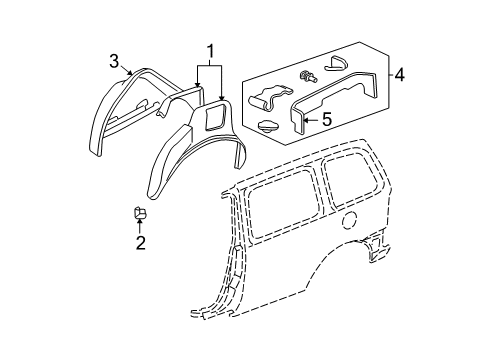 1998 Chevy Venture Inner Structure - Side Panel Diagram 2 - Thumbnail