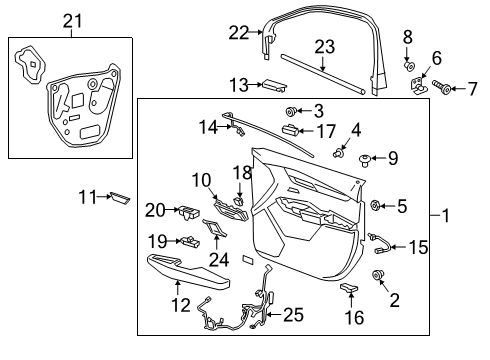 2020 Cadillac XT6 Cap, Rear Side Door Inside Handle Bolt *Black Diagram for 23355814